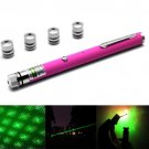 4mw 532nm Green Beam Laser Stage Pen with 5 Laser Light Patterns, Built-in Battery - Magenta