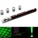 1mw 532nm Green Beam Laser Stage Pen with 5 Laser Light Patterns, Built-in Battery - Red