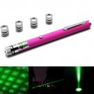1mw 532nm Green Beam Laser Stage Pen with 5 Laser Light Patterns, Built-in Battery - Magenta