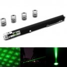 1mw 532nm Green Beam Laser Stage Pen with 5 Laser Light Patterns, Built-in Battery - Black