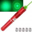 4mw 532nm Green Beam Laser Pointer Kit with 5 x Gypsophila Lens/Battery Charger - Red