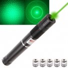 4mw 532nm Green Beam Laser Pointer Kit with 5 x Gypsophila Lens/Battery Charger - Black