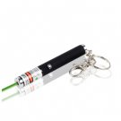 4mw Green Light Laser Pointer Pen with Keychains - Black