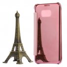 For Galaxy S7 Edge Red Electroplating Mirror Horizontal Flip PC + PU Leather Case
