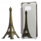 For Galaxy S7 Edge Silver Electroplating Mirror Horizontal Flip PC + PU Leather Case