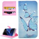 For Galaxy S7 Edge Diamond Encrusted Butterfly Leather Case with Holder, wallet & Card Slot