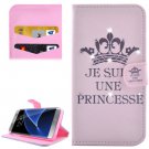 For Galaxy S7 Edge Diamond Encrusted Princess Leather Case with Holder, wallet & Card Slot