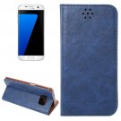 For Galaxy S7 Edge Dark Blue Crazy Horse Magnetic Leather Case with Holder & Card Slot