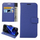 For Galaxy S7 Edge Blue Litchi Flip Leather Case with Holder, Card Slots & Wallet