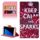 For Galaxy S7 Edge SPARKLE Flip Leather Case with Holder, Card Slots & Wallet