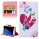For Galaxy S7 Edge Romantic Heart Flip Leather Case with Holder, Card Slots & Wallet