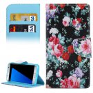 For Galaxy S7 Edge Flower Flip Leather Case with Holder, Card Slots & Wallet