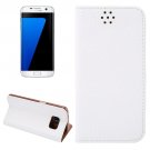 For Galaxy S7 Edge White Crocodile Magnetic Flip Leather Case with Holder & Card Slots