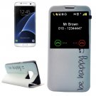 For Galaxy S7 Edge Be Happy Pattern Flip Leather Case with Call Display ID & Holder