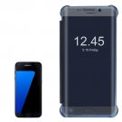 For Galaxy S7 Edge Blue Flip PU+PC Protective Case with Sleep / Wake-up Function