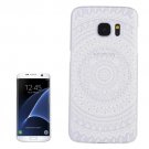 For Galaxy S7 Edge Carved Flower Pattern Transparent Frame PC Protective Case