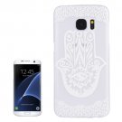 For Galaxy S7 Edge Lotus Pattern Transparent Frame PC Protective Case