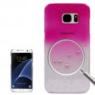 For Galaxy S7 Edge Magenta Artistic Water-drop Pattern PC Protective Cover Case