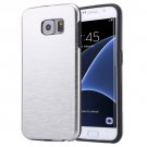 For Galaxy S7 Edge Silver Motomo Brushed Texture Metal + TPU Protective Case