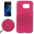 For Galaxy S7 Edge Magenta Fashionable Flash Powder Back Cover Case