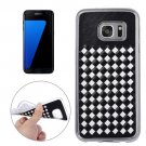 For Galaxy S7 Edge White Knit Pattern PU Leather + TPU Protective Case