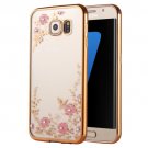 For Galaxy S7 Edge Flowers Patterns Electroplating Soft TPU Protective Cover Case