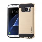 For Galaxy S7 Edge Gold Verus Brushed Texture PC + TPU Protective Case