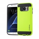 For Galaxy S7 Edge Light Green Verus Brushed Texture PC + TPU Protective Case