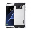 For Galaxy S7 Edge Silver Verus Brushed Texture PC + TPU Protective Case