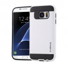 For Galaxy S7 Edge White Verus Brushed Texture PC + TPU Protective Case