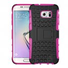 For Galaxy S7 Edge Magenta Tire Texture Combination Case with Separable Black Holder