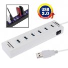 2 in 1 USB 2.0 TF/SD Card Reader & 6-port HUB, Cable Length: 80cm