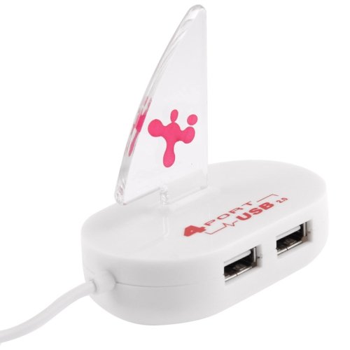 Mini USB 2.0 High Speed 480MBPs Sailing Shape 4 Ports USB HUB, Support up to 1TB x 2 HDD