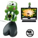 USB 2.0 Cartoon Green Frog Style 0.48 Mega Pixels Driverless PC Camera / Webcam