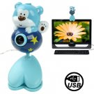 USB 2.0 Cartoon Bear Style 0.48 Mega Pixels Driverless PC Camera / Webcam