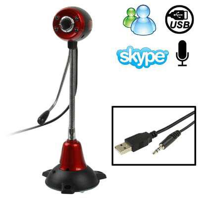 5.0 Mega Pixels USB 2.0 Driverless PC Camera / Webcam with MIC and 4 LED Lights
