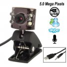 5.0 Mega Pixels PC Camera with Night Light, Microphone + Packing + Switch
