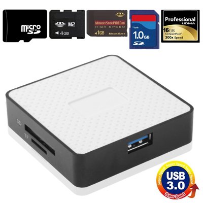 Super Speed USB 3.0 Card Reader, Compatible with SD / Micro SD / CF / XD / MS / M2 Card