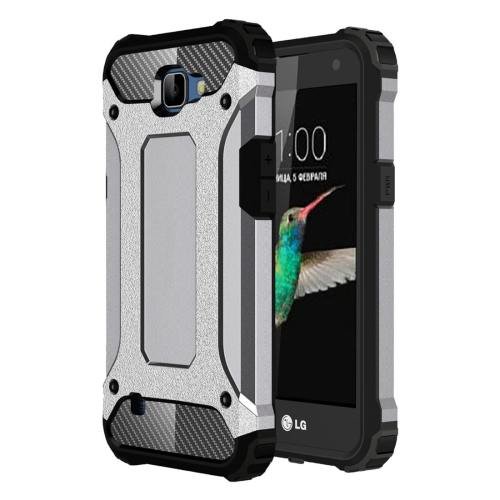 For LG K4 Grey Tough Armor TPU + PC Combination Case