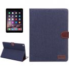 For iPad Air 2 Black Denim Style Leather Case with Holder, Card Slots & Sleep Function