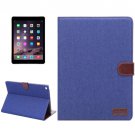 For iPad Air 2 Dark Blue Denim Style Leather Case with Holder, Card Slots & Sleep Function