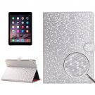 For iPad Air 2 Silver Honeycomb Texture Leather Case with Holder