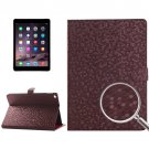 For iPad Air 2 Brown Honeycomb Texture Leather Case with Holder