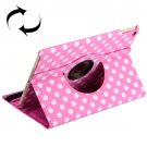 For iPad Air 2 Magenta 360° Rotation Dot Pattern Leather Case with 3 Gears Holder