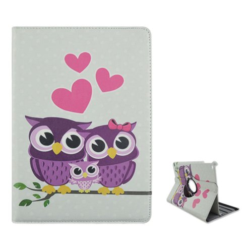 For iPad Air 2 / iPad 6 360&Acirc;&deg; Rotation Heart Pattern Leather Case with 2 Gears Holder