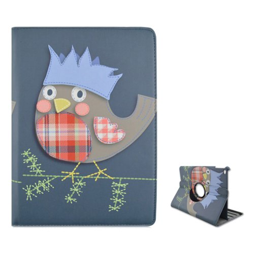 For iPad Air 2 / iPad 6 360&Acirc;&deg; Rotation Crown Pattern Leather Case with 2 Gears Holder