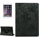 For iPad Air 2 Black 360° Rotation Grape Pattern Leather Case with 3 Gears Holder