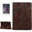 For iPad Air 2 Red 360° Rotation Grape Pattern Leather Case with 3 Gears Holder