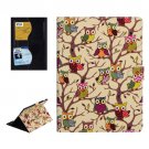 For iPad Air 2 / iPad 6 Owls Pattern Gold Cross Smart Cover Leather Case with Card Slots & Holder