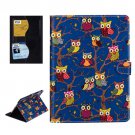 For iPad Air 2 / iPad 6 Owls Pattern Blue Cross Smart Cover Leather Case with Card Slots & Holder